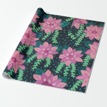 Rosa Flowers on Black Print