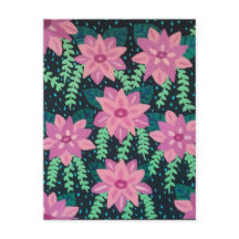 Rosa Flowers on Black