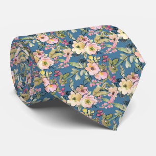 Rosa Flowers on Blue Slips