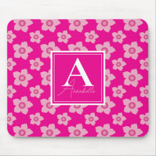 Rosa Flowers On Rosa Background Monogram Musmatta