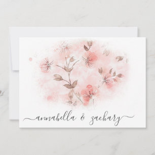 *~* Rosa Flowers OSA QR AR26 Blommigt BRÖLLOP Inbjudningar