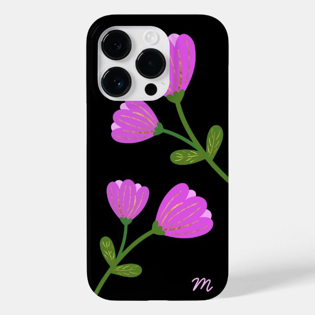 Rosa Flowers på Black Phone Case (Baksida)