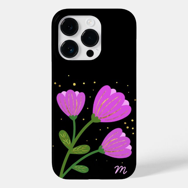Rosa Flowers på Black Phone Case (Baksida)