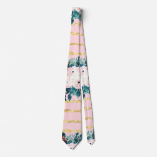 Rosa Flowers Paint Guld Rand Girly Design Slips