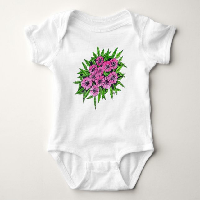 Rosa Flowers Phlox T Shirt (Framsida)
