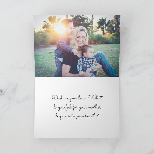 Rosa Flowers Photo Template Mors dag Kort (Inuti)