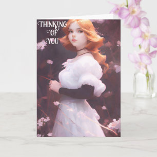 Rosa Flowers Porträtt Kort