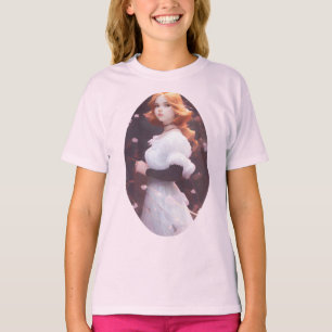Rosa Flowers Porträtt T Shirt