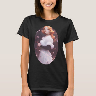 Rosa Flowers Porträtt T Shirt