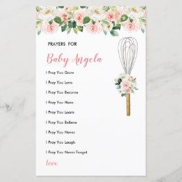 Rosa Flowers Prayers for Baby Greenery Blommigt