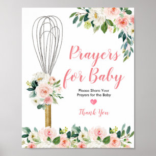 Rosa Flowers Prayers for Baby Greenery Blommigt Poster