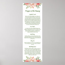 Rosa Flowers Prayers of the Rosary Christian Poster