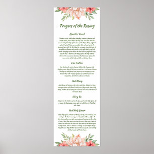 Rosa Flowers Prayers of the Rosary Christian Poster