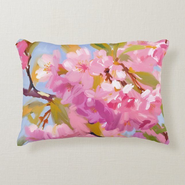 Rosa Flowers Prydnadskudde (Framsidan)