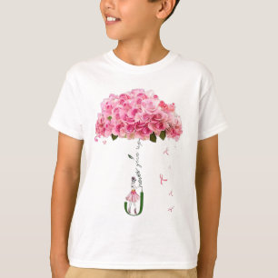 Rosa Flowers Ribbon Breast Cancer Awareness Fighte T Shirt