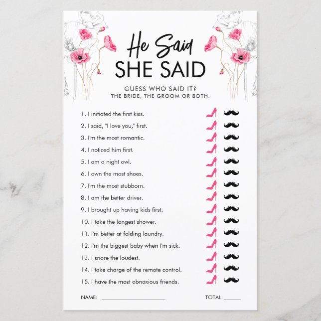 Rosa Flowers sa att hon sa att spel | ANPASSADE (Framsida)