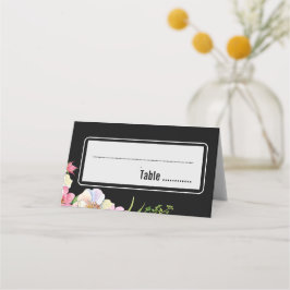 Rosa Flowers Simple Photo Bröllop Placeringskort