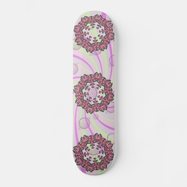 Rosa Flowers Skateboard (Framsida)