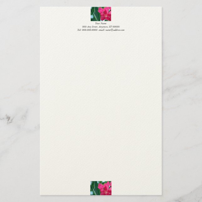 Rosa Flowers Stationery Brevpapper (Framsida)