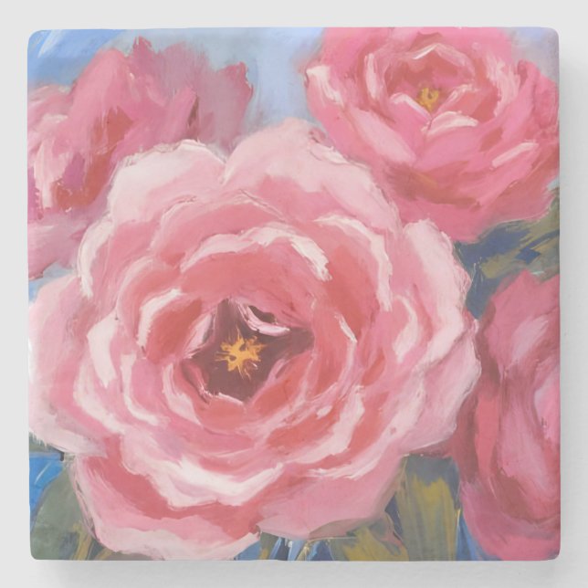 Rosa Flowers Stenunderlägg (Framsidan)