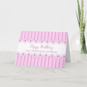 Rosa Flowers Stepmamma Birthday Card Kort