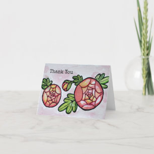 Rosa Flowers Tack Kort