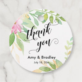 Rosa Flowers Tack Personlig Bröllop Gåvor Etiketter