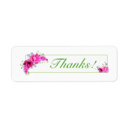 Rosa Flowers Tack Stickers - etiketter Returadress Etikett