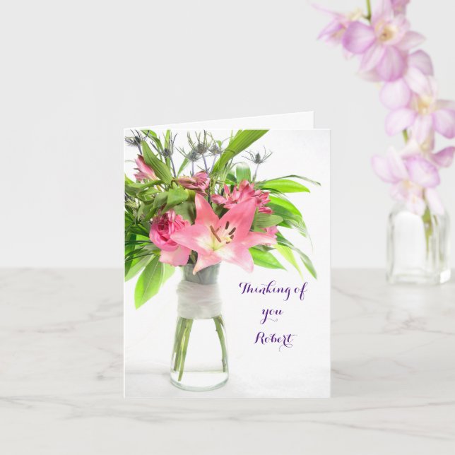 Rosa Flowers tänker på dig Få kort snart (Orkide)