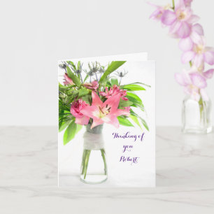 Rosa Flowers tänker på dig Få kort snart