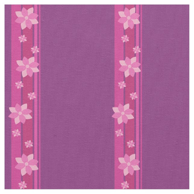 Rosa Flowers Tyg (Närbild)