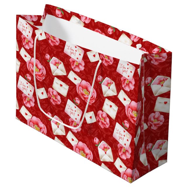 ROSA FLOWERS & VALENTINES KÄRLEK NOTES (Framsidan Vinklad)