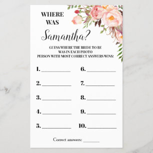 Rosa Flowers var hon Möhippa Game Card Flygblad