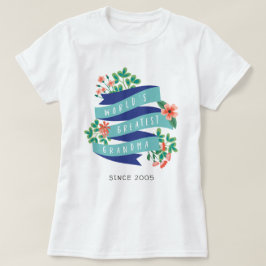 Rosa Flowers Världsmästare Grandma sedan år T Shirt