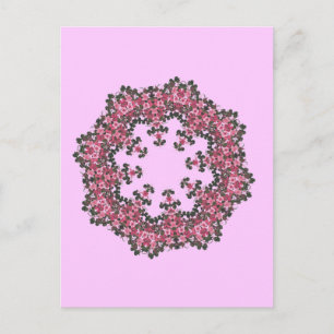 Rosa Flowers Vykort