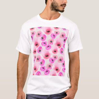 Rosa Flowers Watercolor Digital Art T Shirt