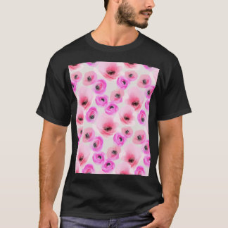 Rosa Flowers Watercolor Digital Art T Shirt