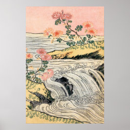 Rosa Flowers Waterfall liggande Poster