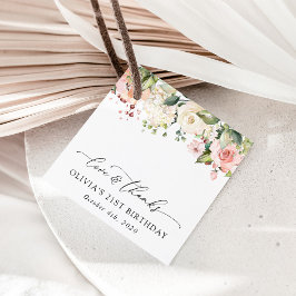Rosa Flowers, White Flowers, Boho, Birthday Gåvor Etiketter