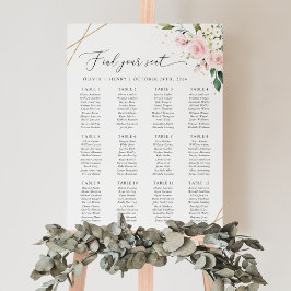Rosa Flowers, White Flowers, Boho, Sittdiagram Poster
