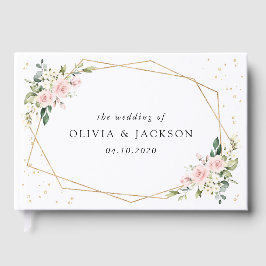 Rosa Flowers, White Flowers, Greenery, Bröllop Gästböcker