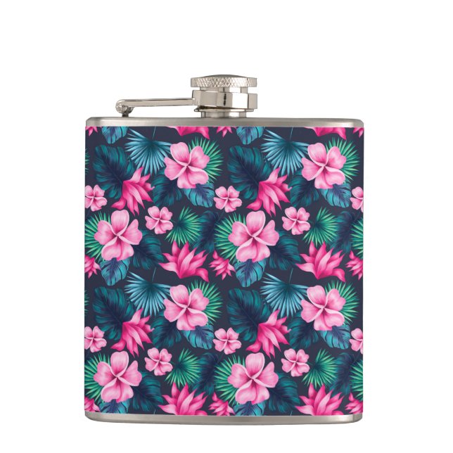 Rosa Flowers with Grönt Lövs Partern-79066 Fickplunta (Framsidan)