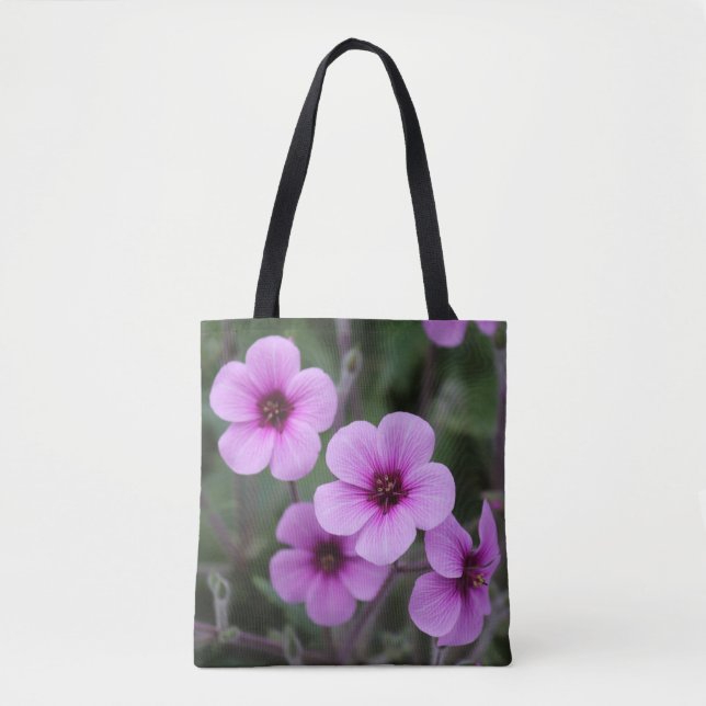 Rosa FlowerTote Bag Tygkasse (Framsida)