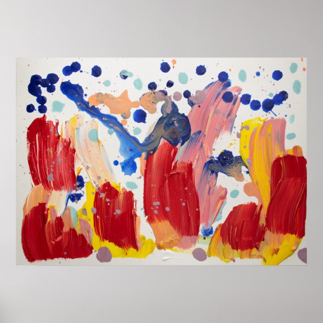 Rosa fluffy unicorns dans på regnbåge poster (Framsidan)