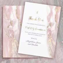 rosa fluid marble First Communion Tack