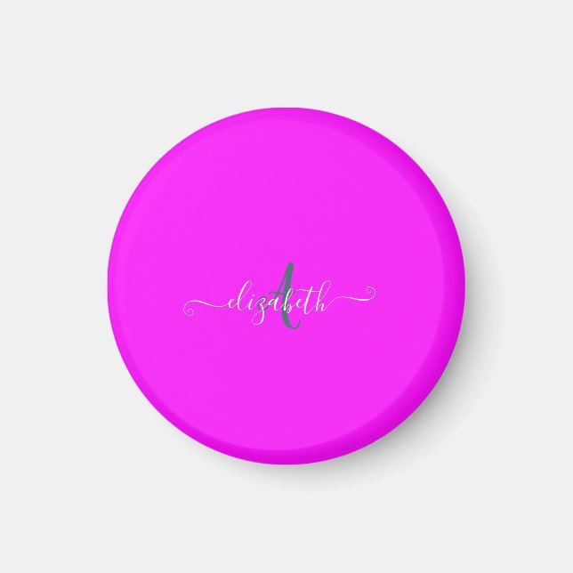 Rosa Fluorescent Neon Monogram Magnet (Framsidan)