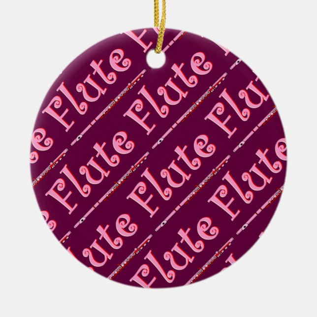 Rosa Flute Julgransprydnad Keramik (Framsidan)
