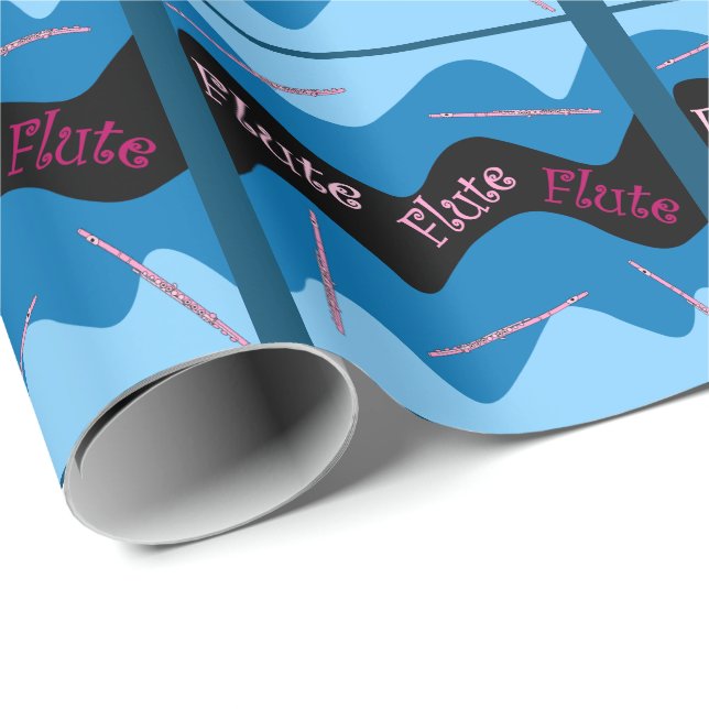 Rosa Flute Mönster Presentpapper (Rullad Hörn)