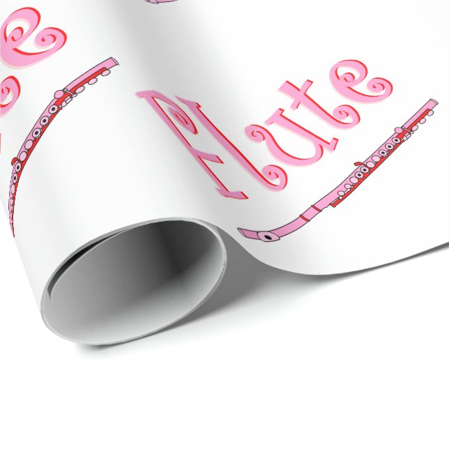 Rosa Flute Wrapping Papper Presentpapper (Rullad Hörn)