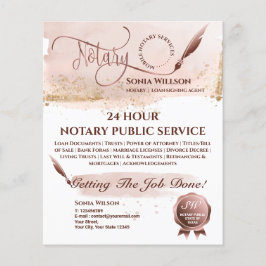  Rosa Flye för Mobile Notary & Loan Signing Agent Flygblad